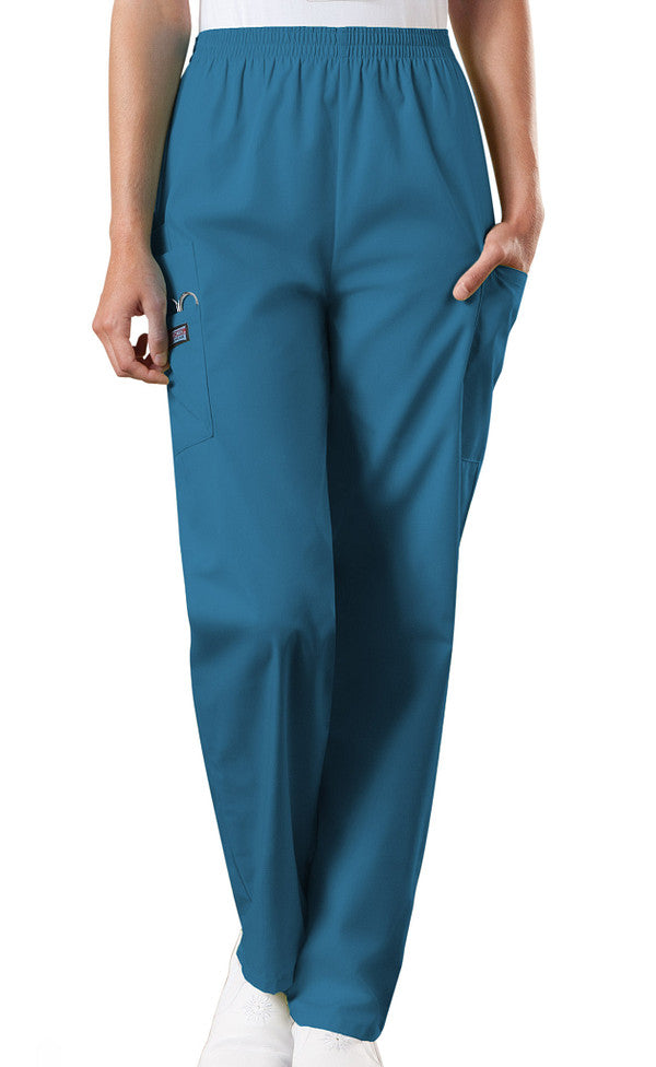 Caribbean Blue - Cherokee Workwear Originals Natural Rise Pull On Cargo Pant