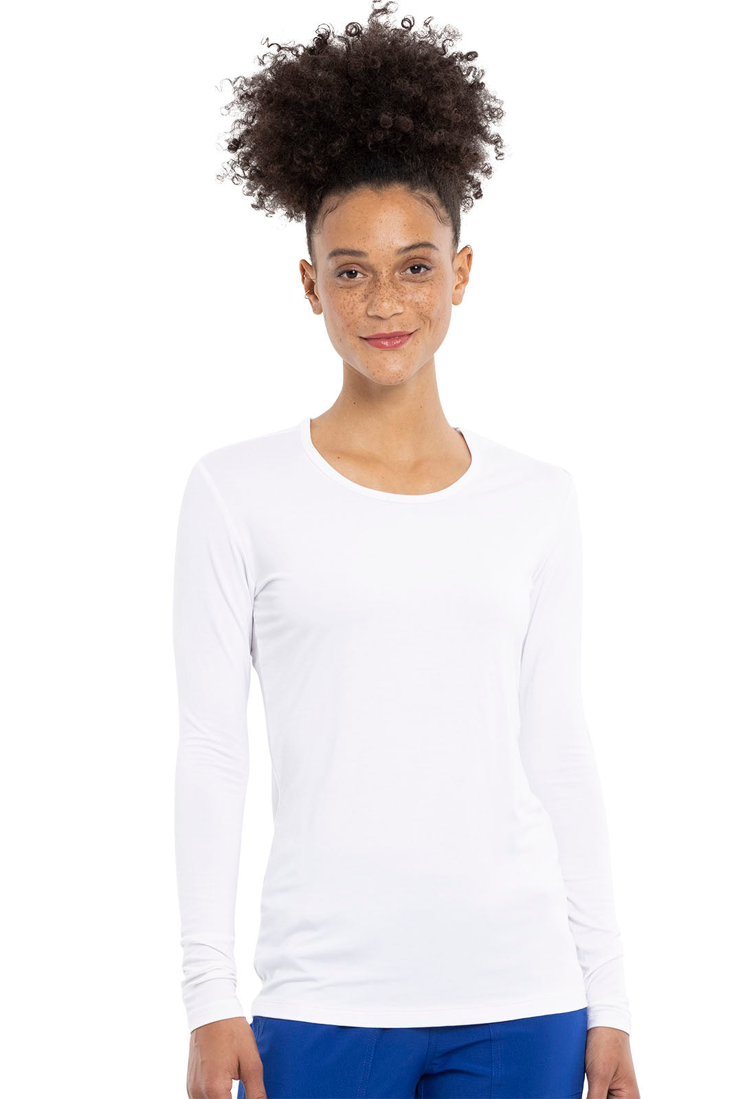 White - Cherokee Workwear Originals Long Sleeve Underscrub Knit Tee