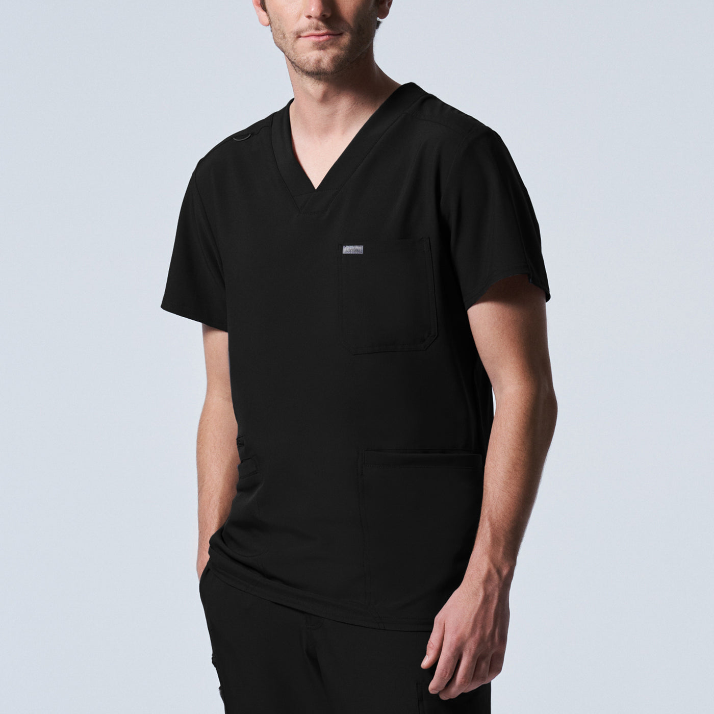 Men's 4-Pocket V-Neck Scrub Top