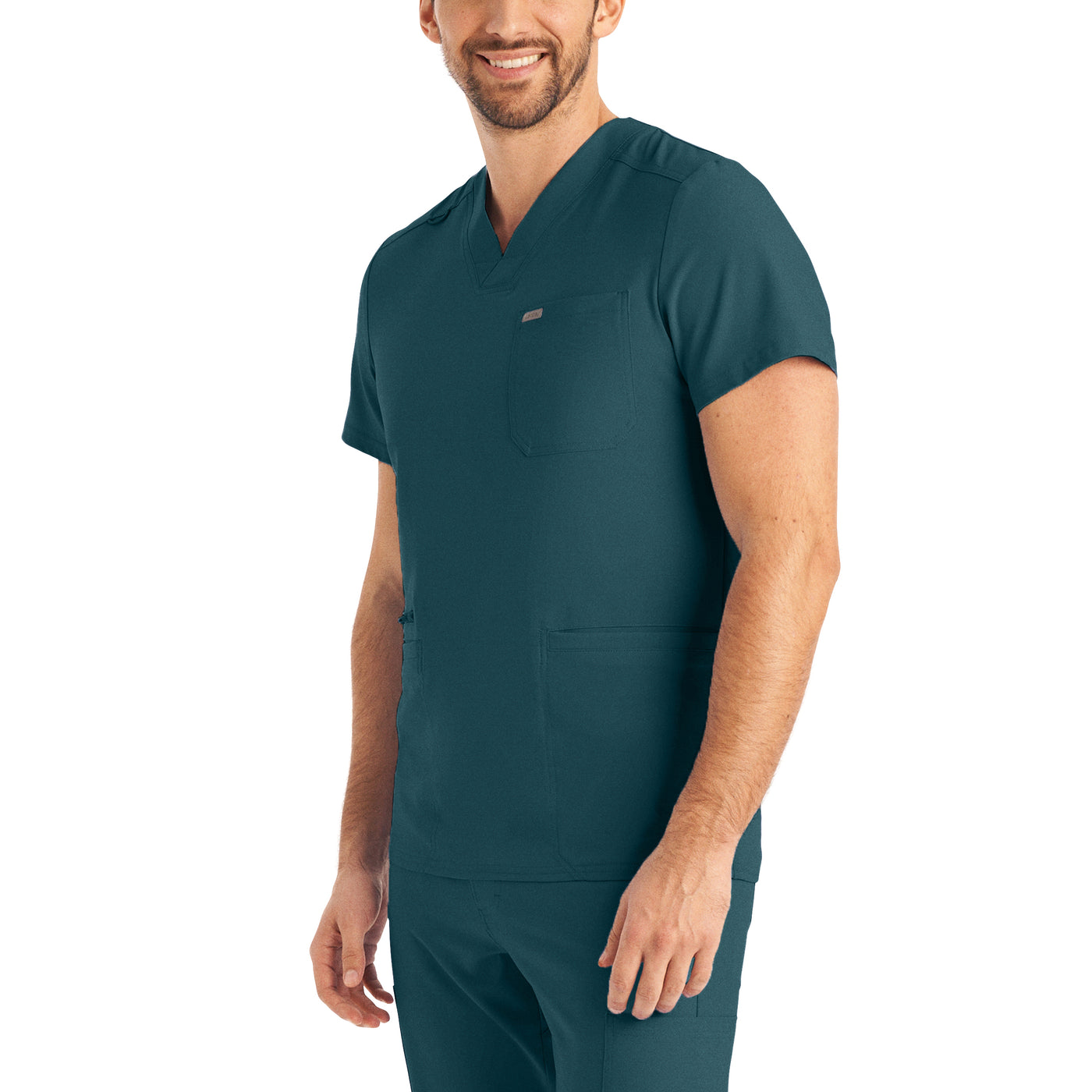 Men's 4-Pocket V-Neck Scrub Top