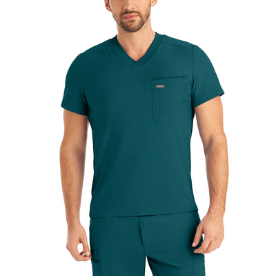 Men's 2-Pocket V-Neck Scrub Top