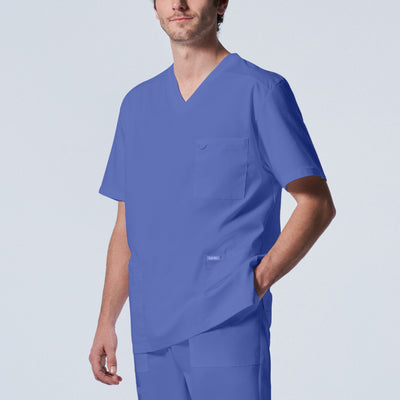 Men's 4-Pocket V-Neck Scrub Top