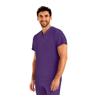 Men's 4-Pocket V-Neck Scrub Top