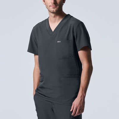 Men's 4-Pocket V-Neck Scrub Top