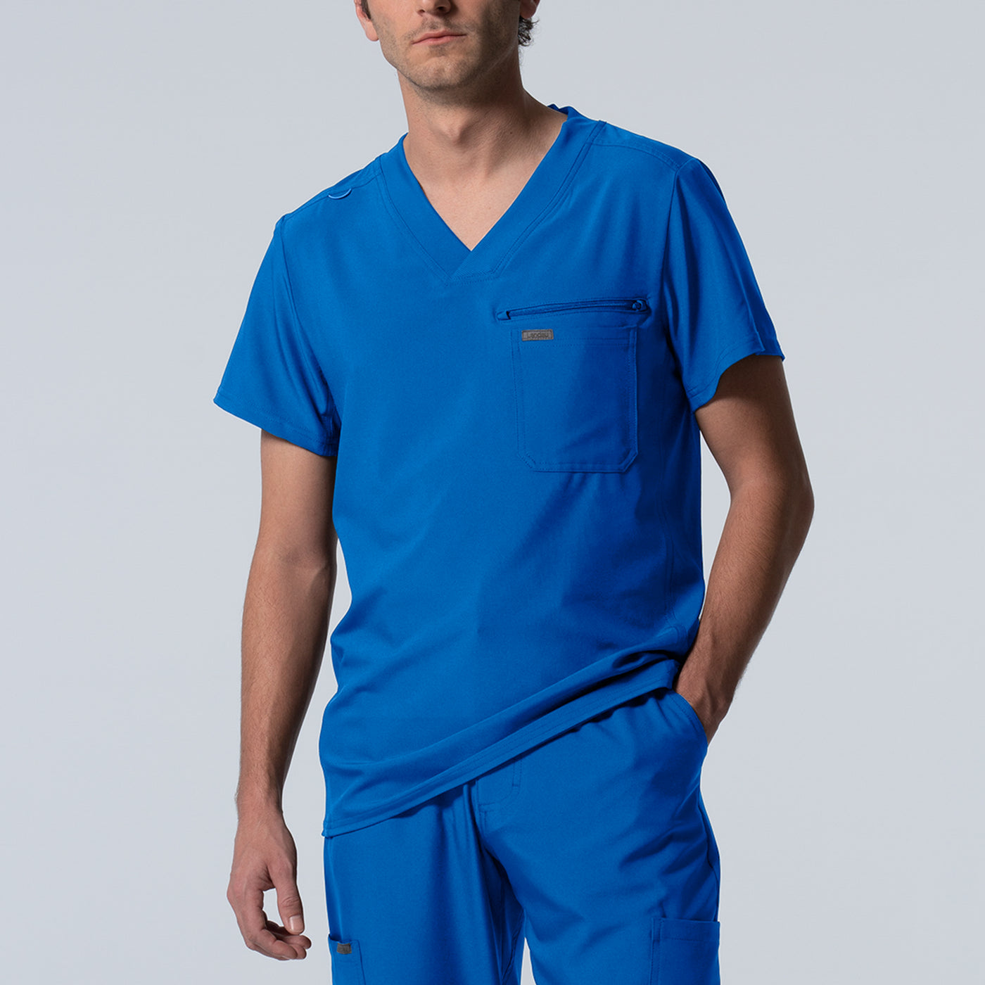 Men's 2-Pocket V-Neck Scrub Top