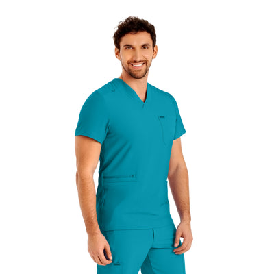 Men's 4-Pocket V-Neck Scrub Top