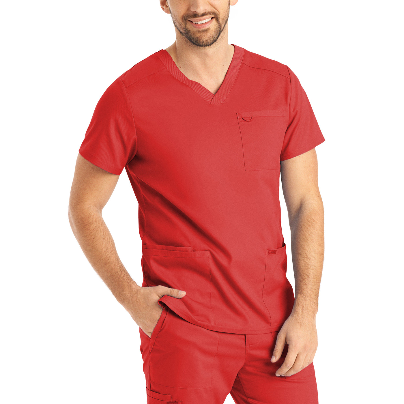 Men's 4-Pocket V-Neck Scrub Top