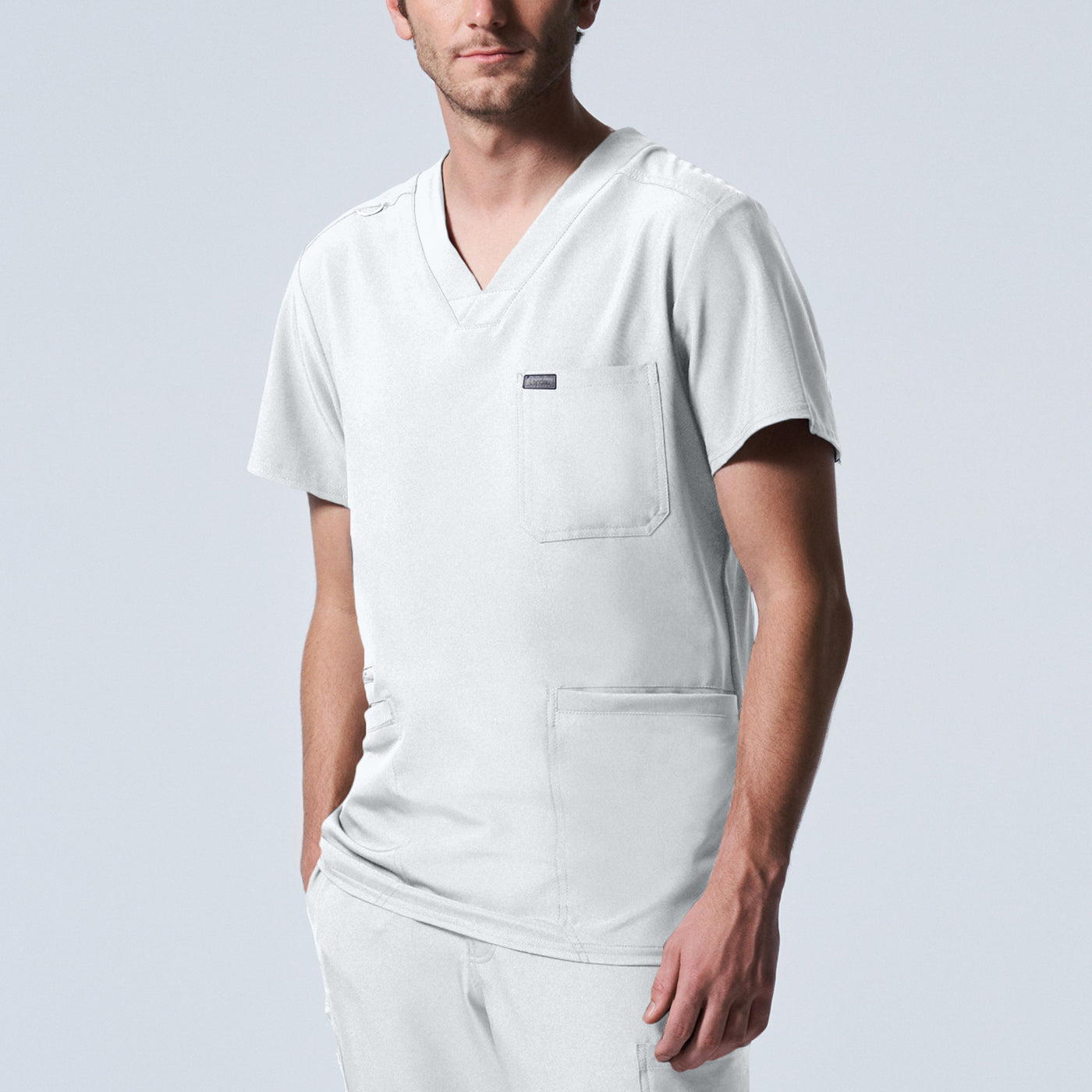 Men's 4-Pocket V-Neck Scrub Top