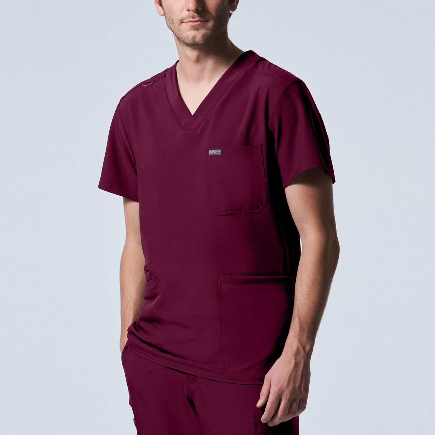 Men's 4-Pocket V-Neck Scrub Top