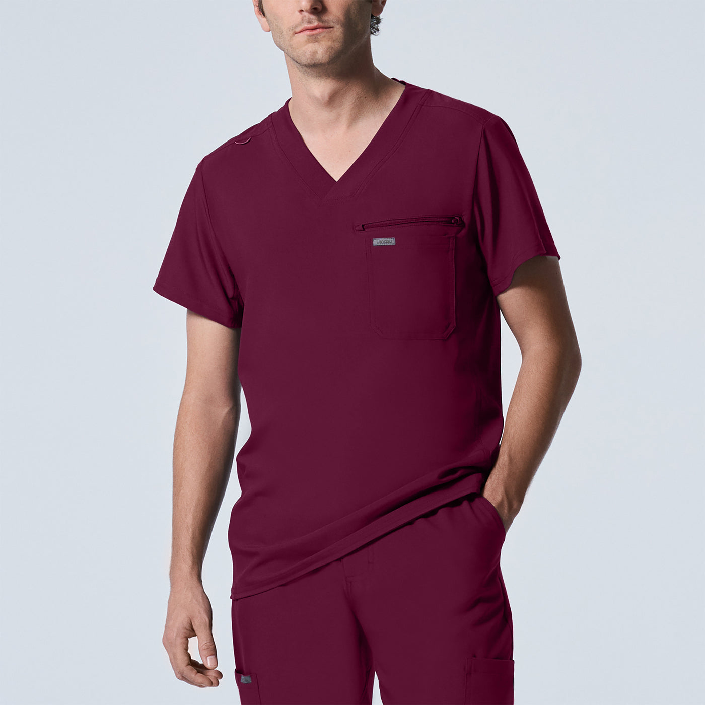 Men's 2-Pocket V-Neck Scrub Top